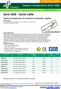 Fiche Produit - Sondes de température paliers ADB