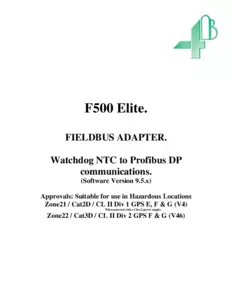 Product Manual - F500 Elite Profibus for Watchdog