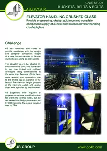 Case Study: Elevator handling crushed glass - engineering & design guidance