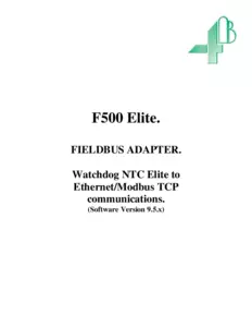 Product Manual - F500 Elite Ethernet/IP and Modbus TCP for Watchdog