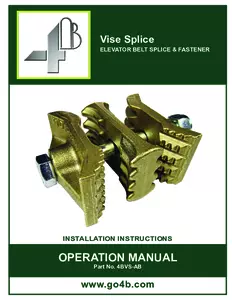 Product Manual - Vise Splice Elevator Belt Joiners
